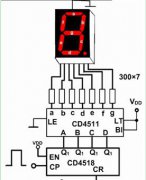 CD4511 һƬ CMOS BCD  /7  /  LED ܣʾ BCD 롪߶  BCD תơ߶뼰ܵ CMOS ·ṩϴֱ LED ܡ  cd4511 