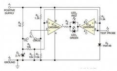 IC1A ķǷ IC1B ķӵ̽ͷϡ·ʹ 90% ĵԴѹΪ CMOS ߼ߣ 2.7V Ϊ TTL ߼ߡ  TTL ģʽ£ IC1A ˵ĵѹΪ 2V  CMOS ģʽ£ IC1A ˵ĵѹӽͨѹ R6/R7 ѹ