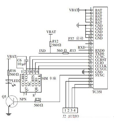 TC35I与微控制器的连接电路图